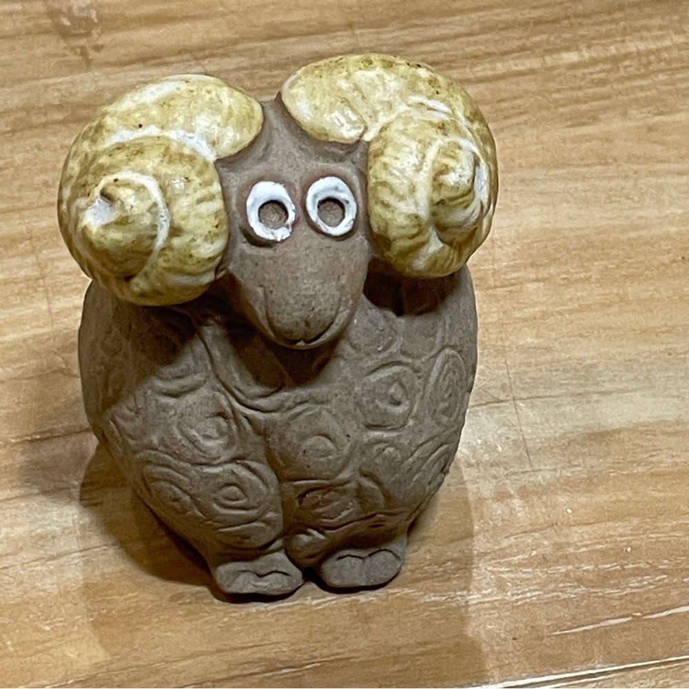 Pottery Craft USA Stoneware Ram Whimsical Figurine Anthropomorphic 3.5”